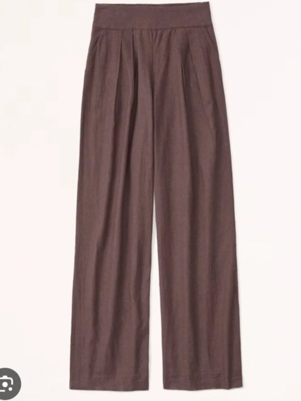 Abercrombie & Fitch Women's Linen-Blend Ultra Wide-Leg Pant Brown Small Short